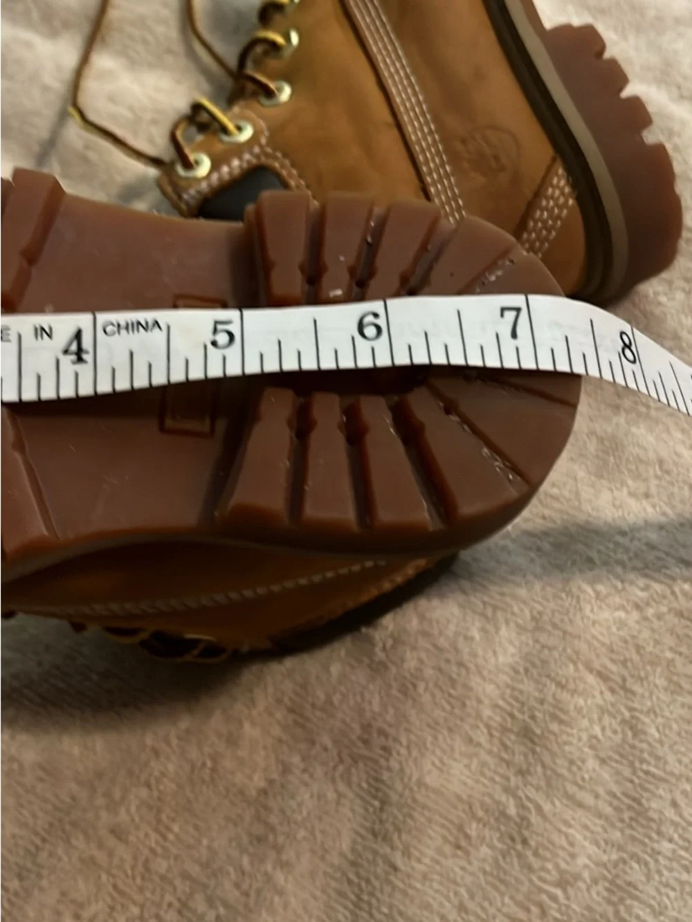 Timberland Kids Brown Leather Lace-Up Boots with Yellow Accent Laces